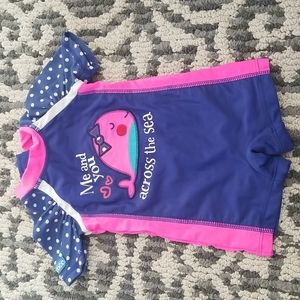 (6M) Rococo Swimsuit Rashguard Whale Swim Vacation Holiday Beach Summer Fun